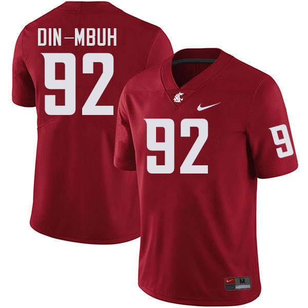 Men #92 Ansel Din-Mbuh Washington State Cougars College Football Jerseys Stitched-Crimson